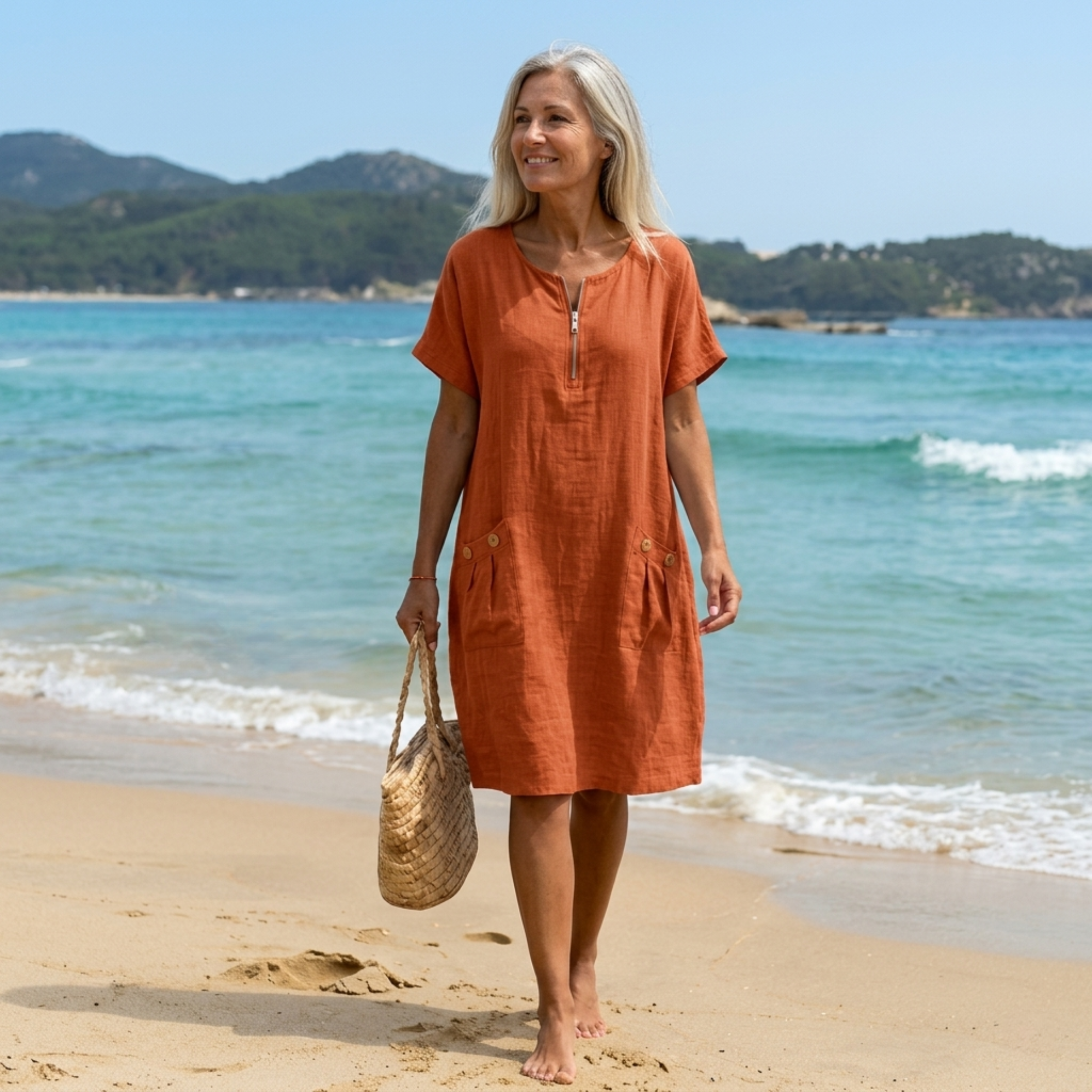 PASCALE | Zip-front maxi dress for everyday wear