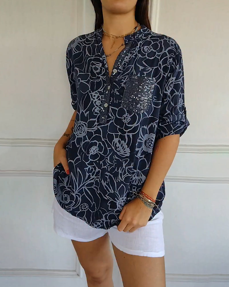 ROWELLA | Relaxed blouse with floral print
