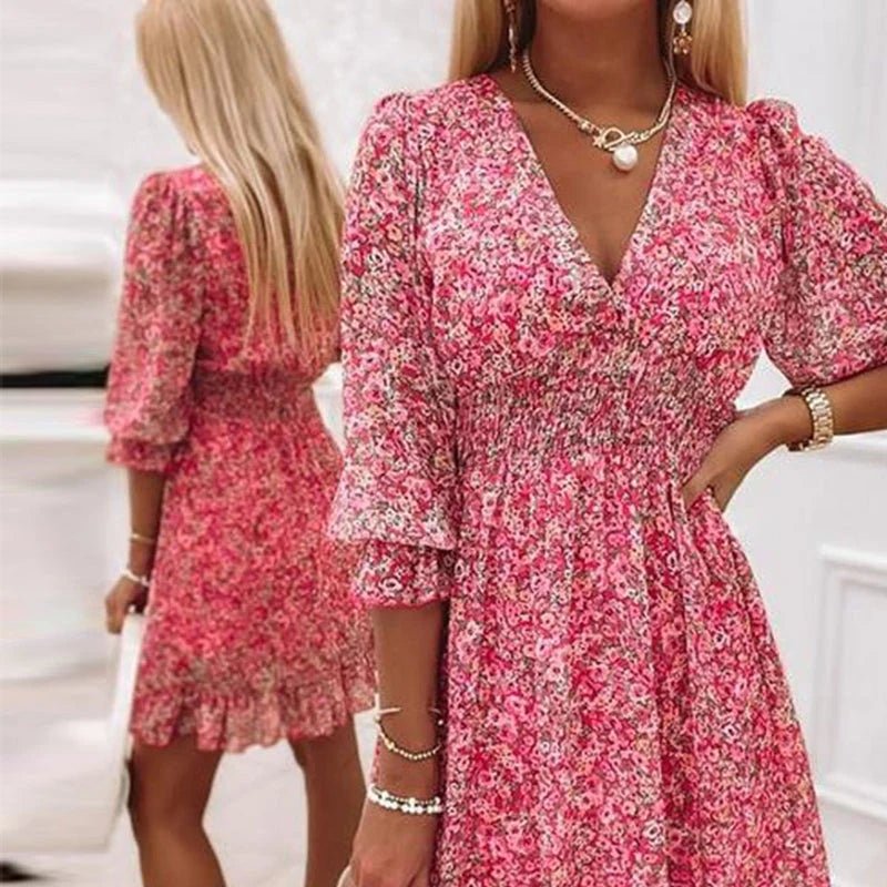 THESSALY | Floral maxi dress with relaxed fit