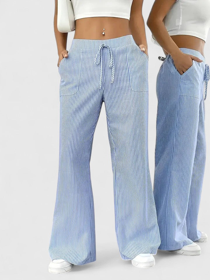 TATIENNE | Relaxed wide-leg pants with drawstring waist