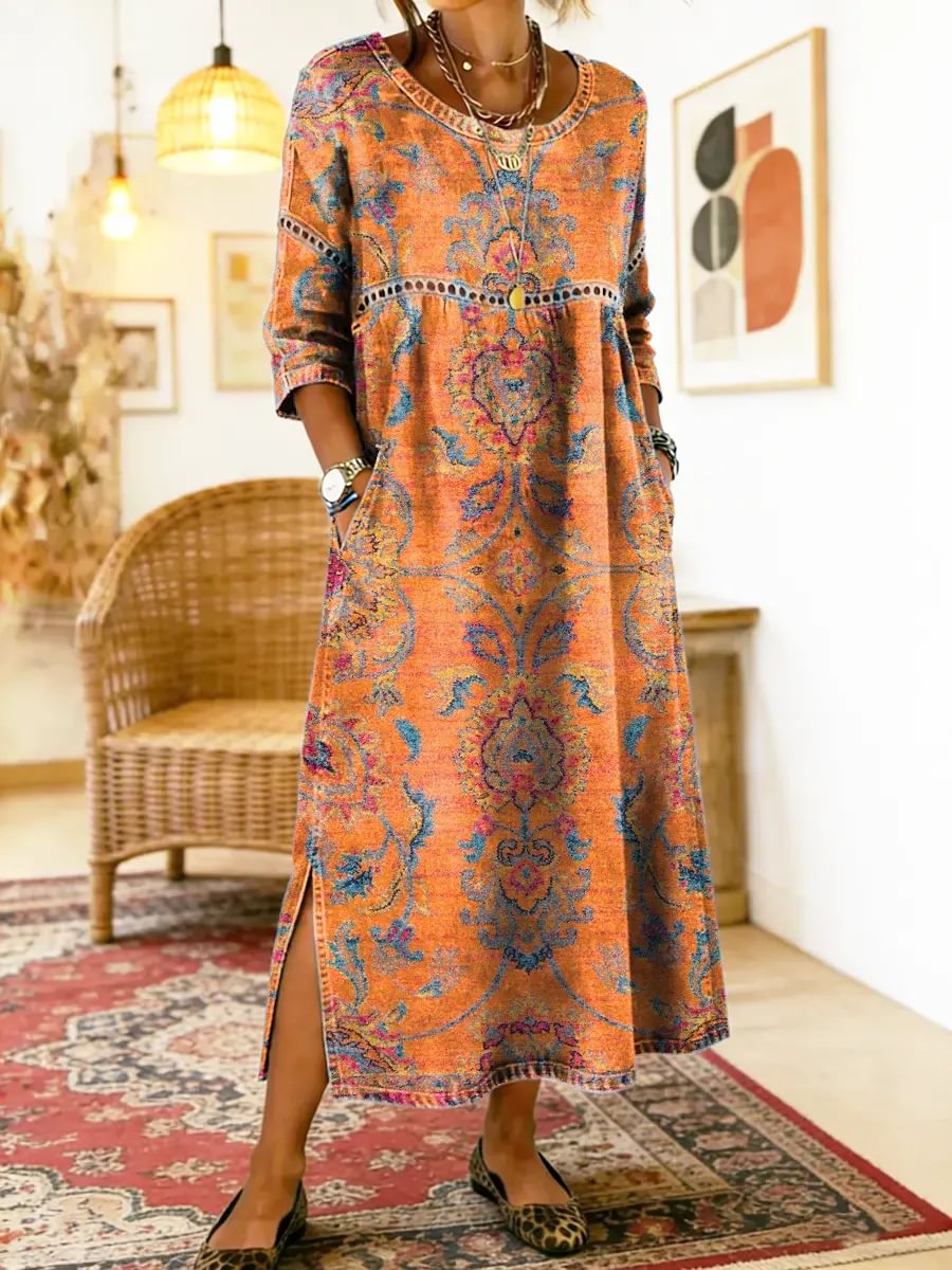 EUGENIA | Sleeveless printed midi dress