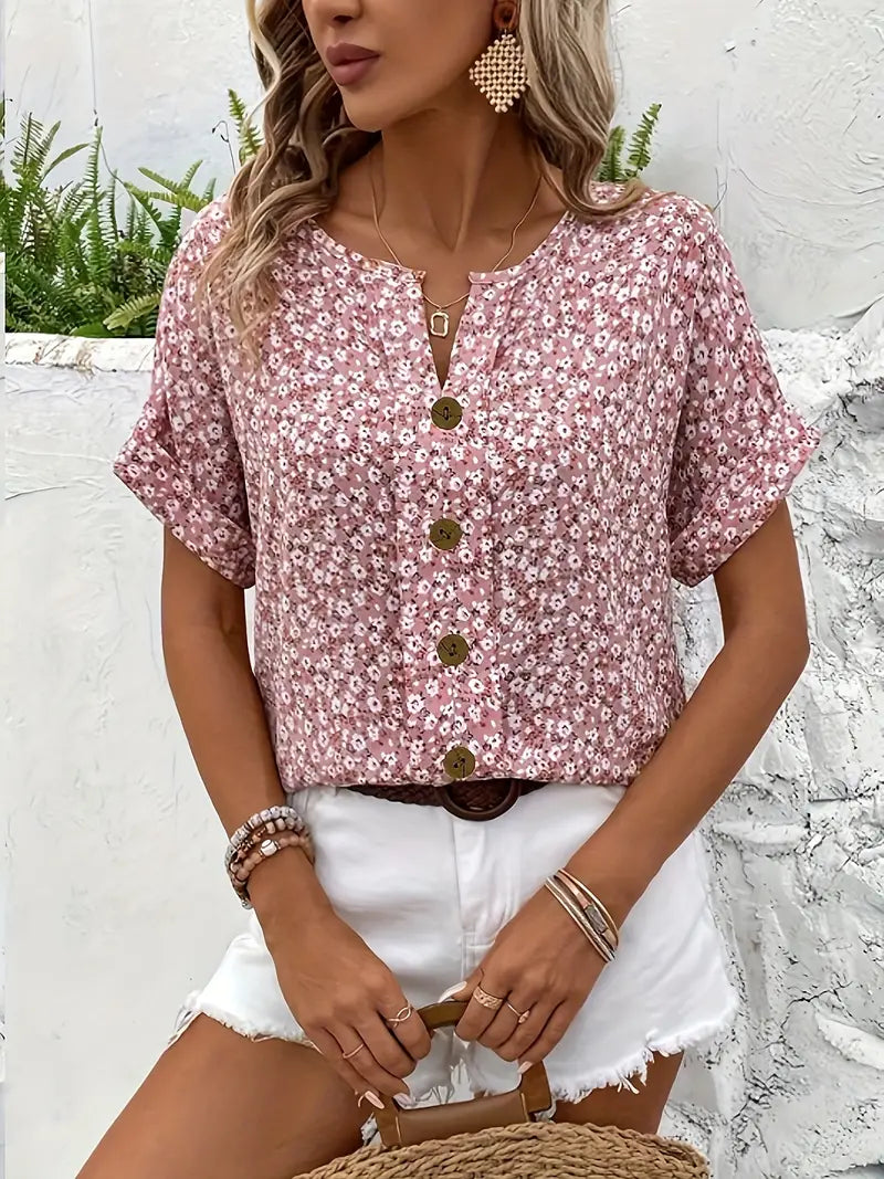 MERY | Button-front blouse with relaxed silhouette