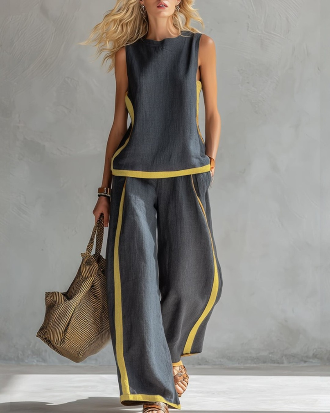 REAGAN | Relaxed co-ord set with wide-leg pants