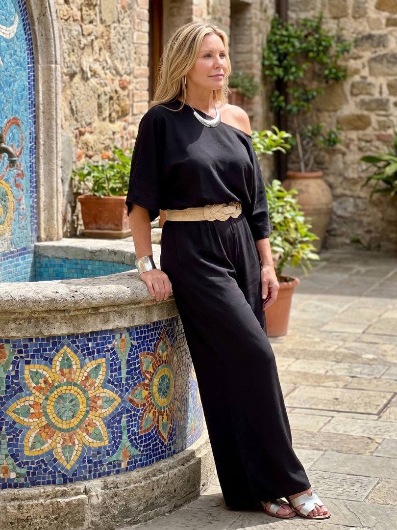 SIOMARA | Set with wide-leg pants