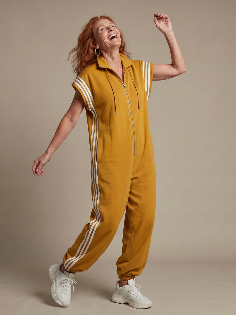 LARK | Jumpsuit with side stripe panels