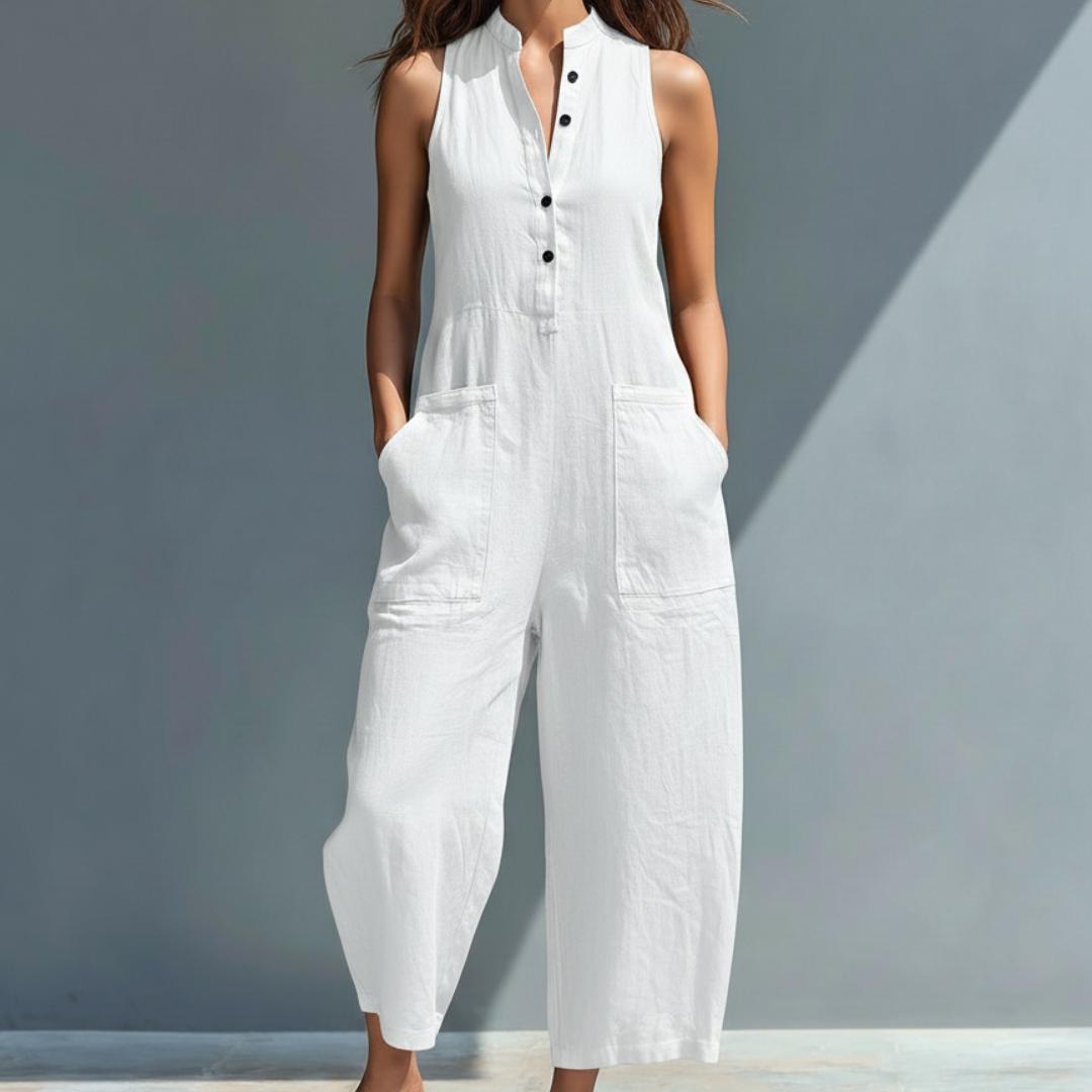 CECELIA | Sleeveless mandarin-collar jumpsuit