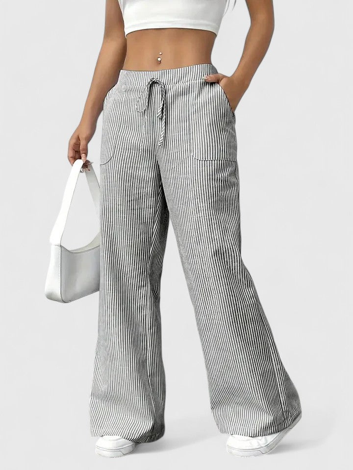 TATIENNE | Relaxed wide-leg pants with drawstring waist