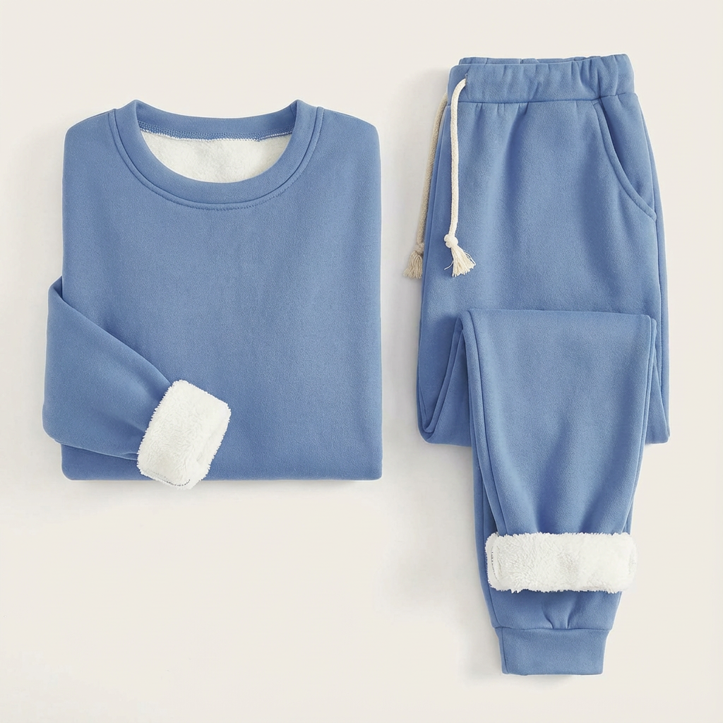 HAILEY | Fleece-lined set with tapered jogger pants