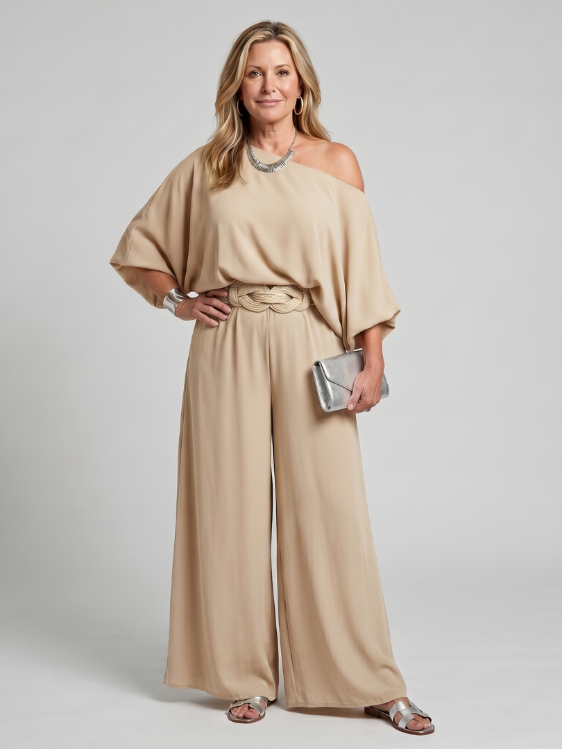 SIOMARA | Set with wide-leg pants