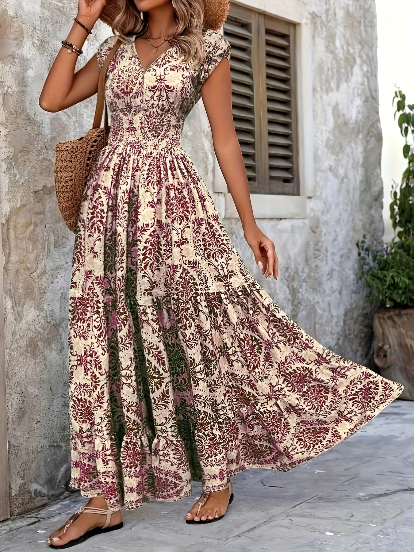 SERAPHINA | Breezy floral maxi dress with V-neck