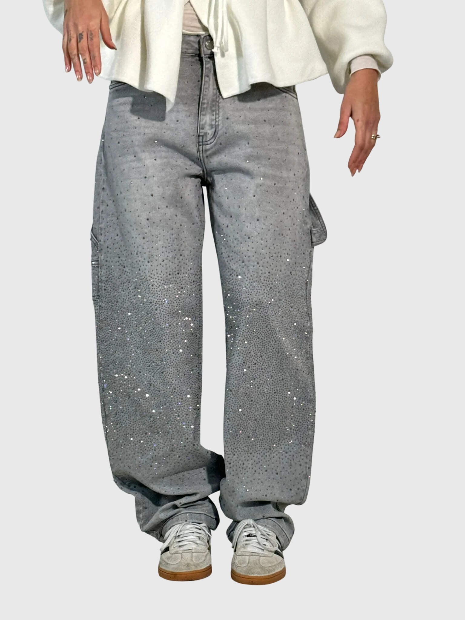 STELLA | Diamond-embellished wide-leg pants