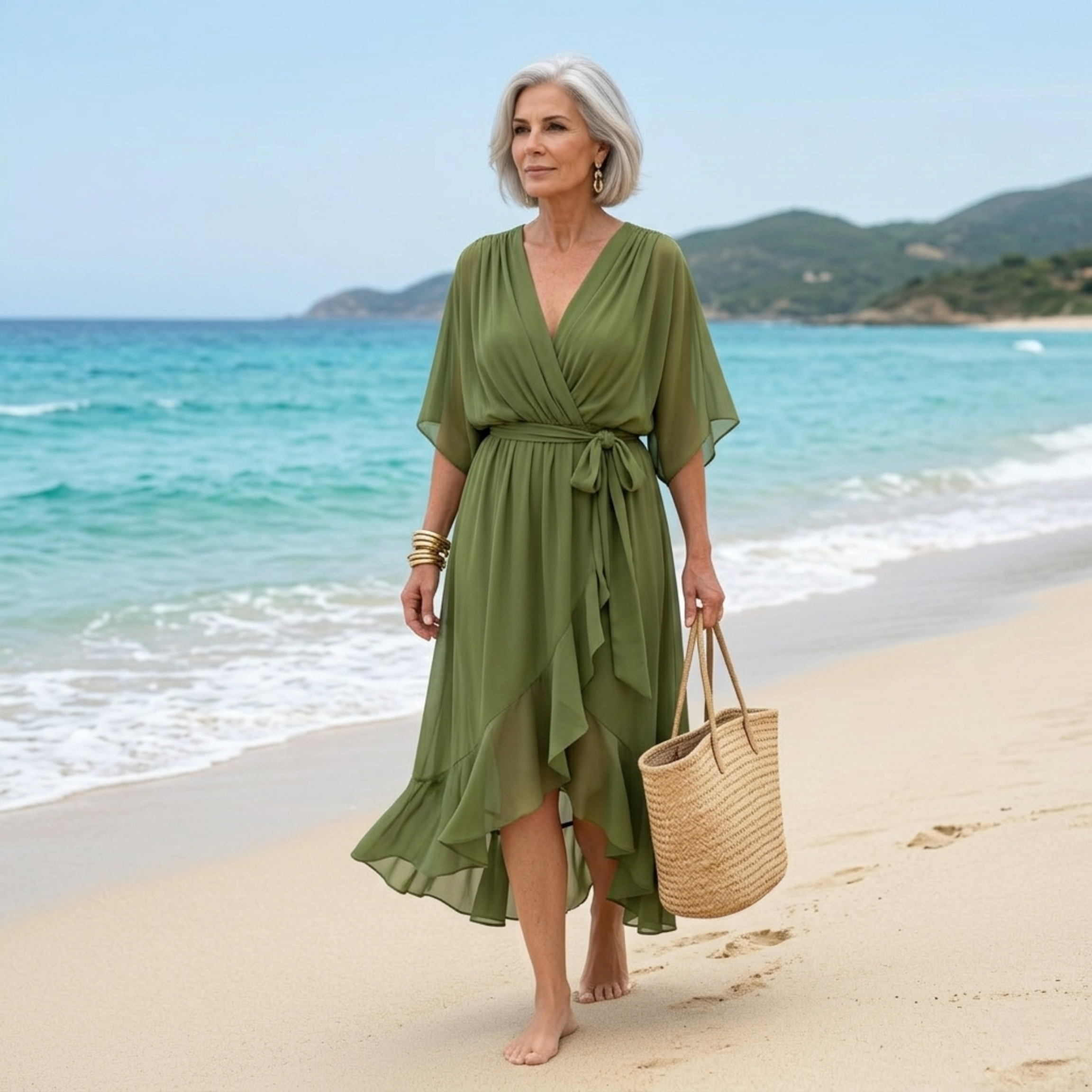OPAL | V-neck midi dress for effortless occasions