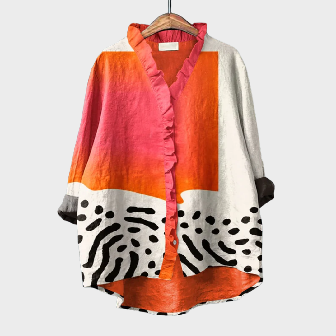 ROWENA | Printed blouse with artistic summer print