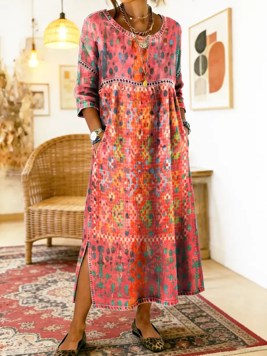 FRANCISCA | Printed dress in soft-touch fabric