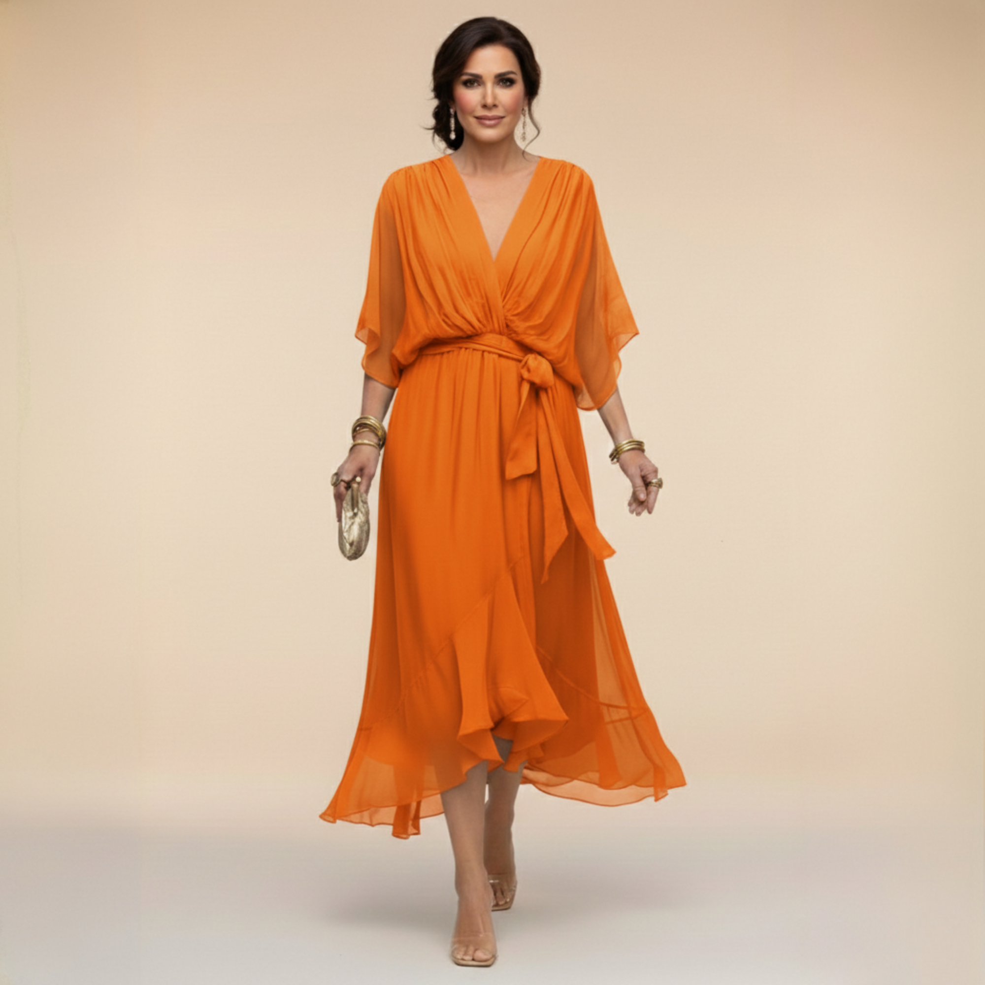 OPAL | V-neck midi dress for effortless occasions