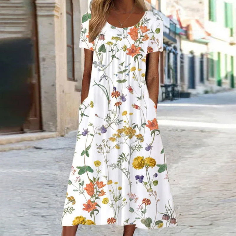 LILA | Floral midi dress with tummy-smoothing fit
