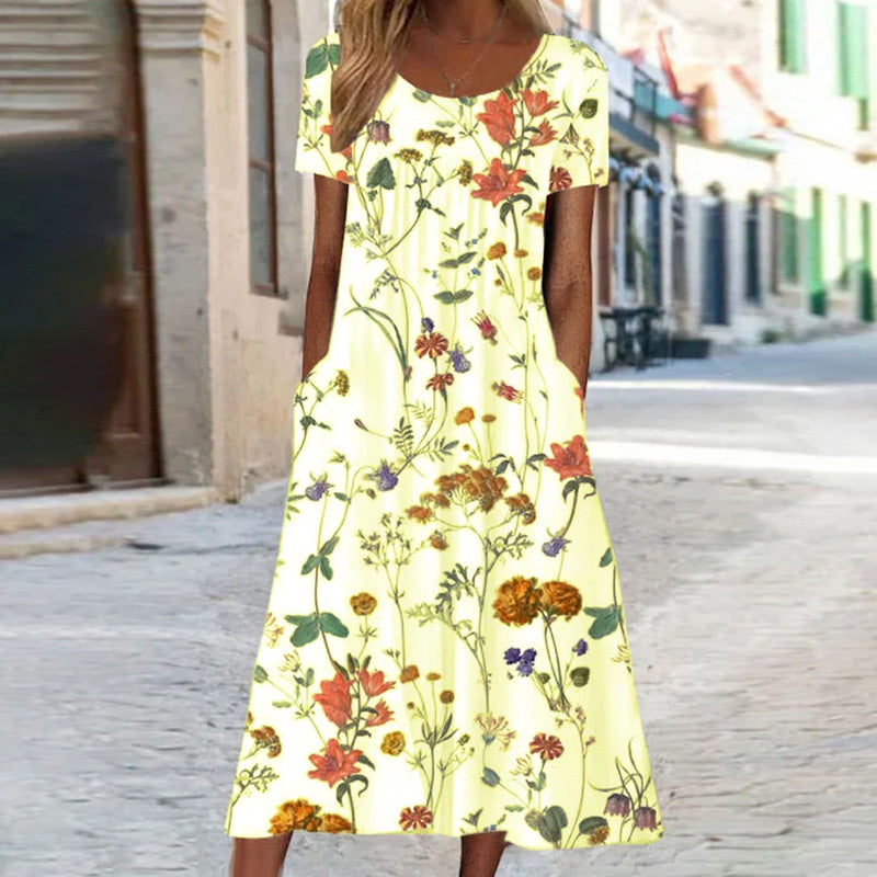 LILA | Floral midi dress with tummy-smoothing fit