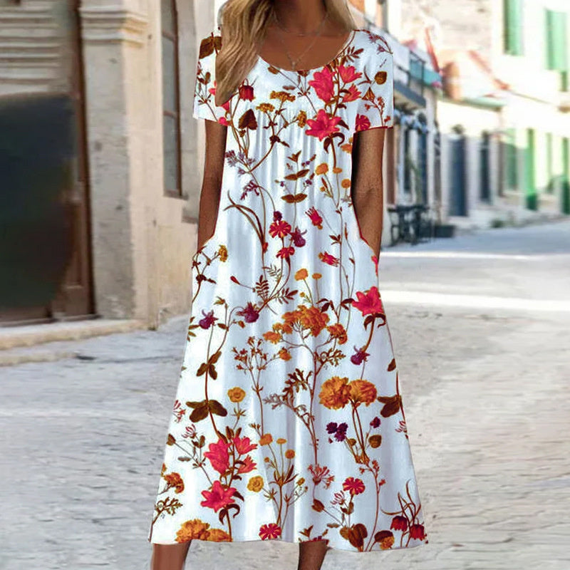 LILA | Floral midi dress with tummy-smoothing fit