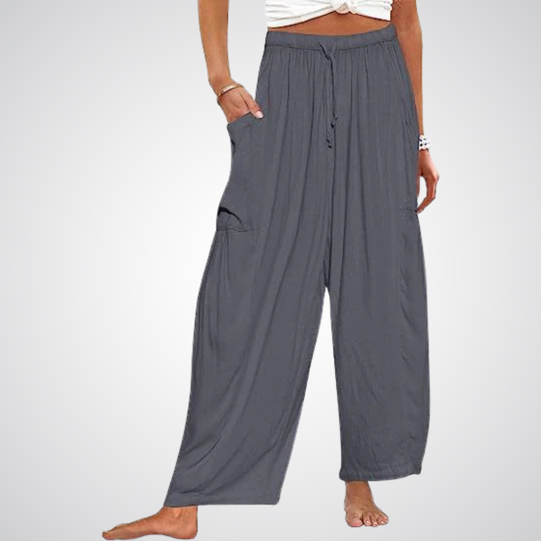 ELENA | High-rise wide-leg pants with elastic waist