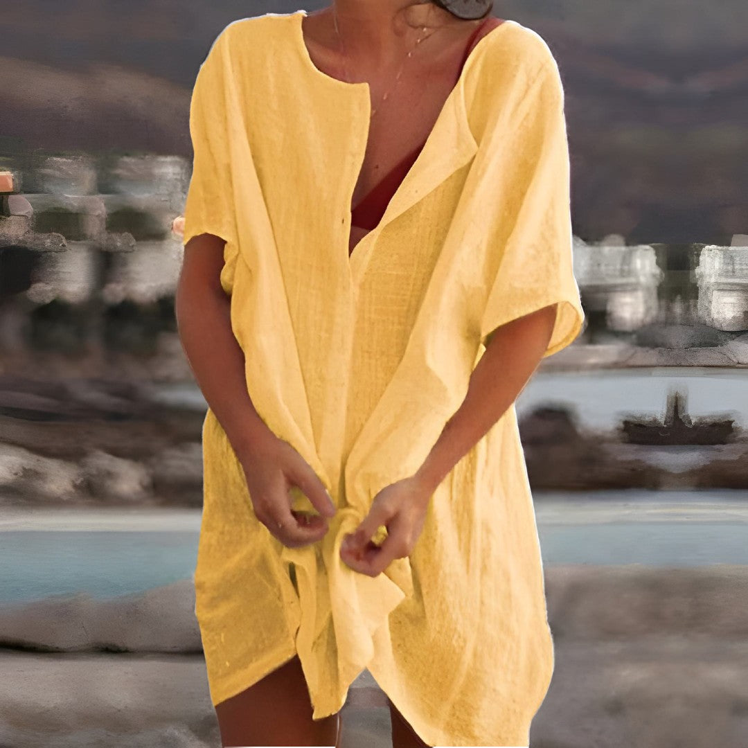 DOMOZI | Breezy knee-length dress in lightweight fabric