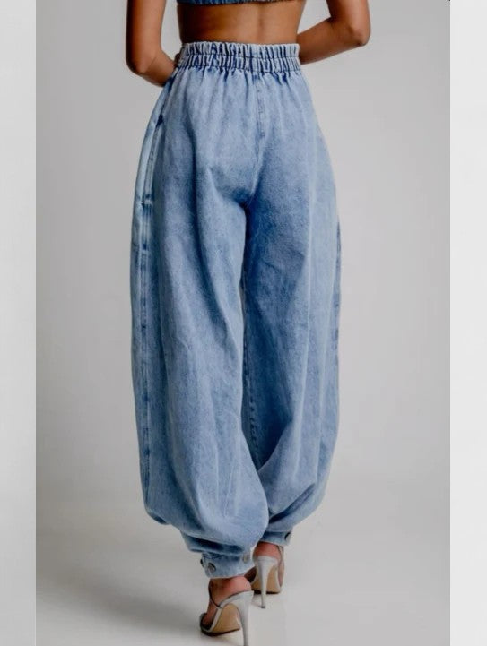 ARISELISSE | Pleated high-waist wide-leg jeans