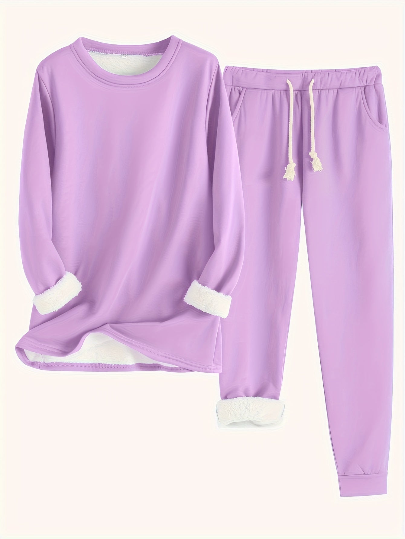 HAILEY | Fleece-lined set with tapered jogger pants