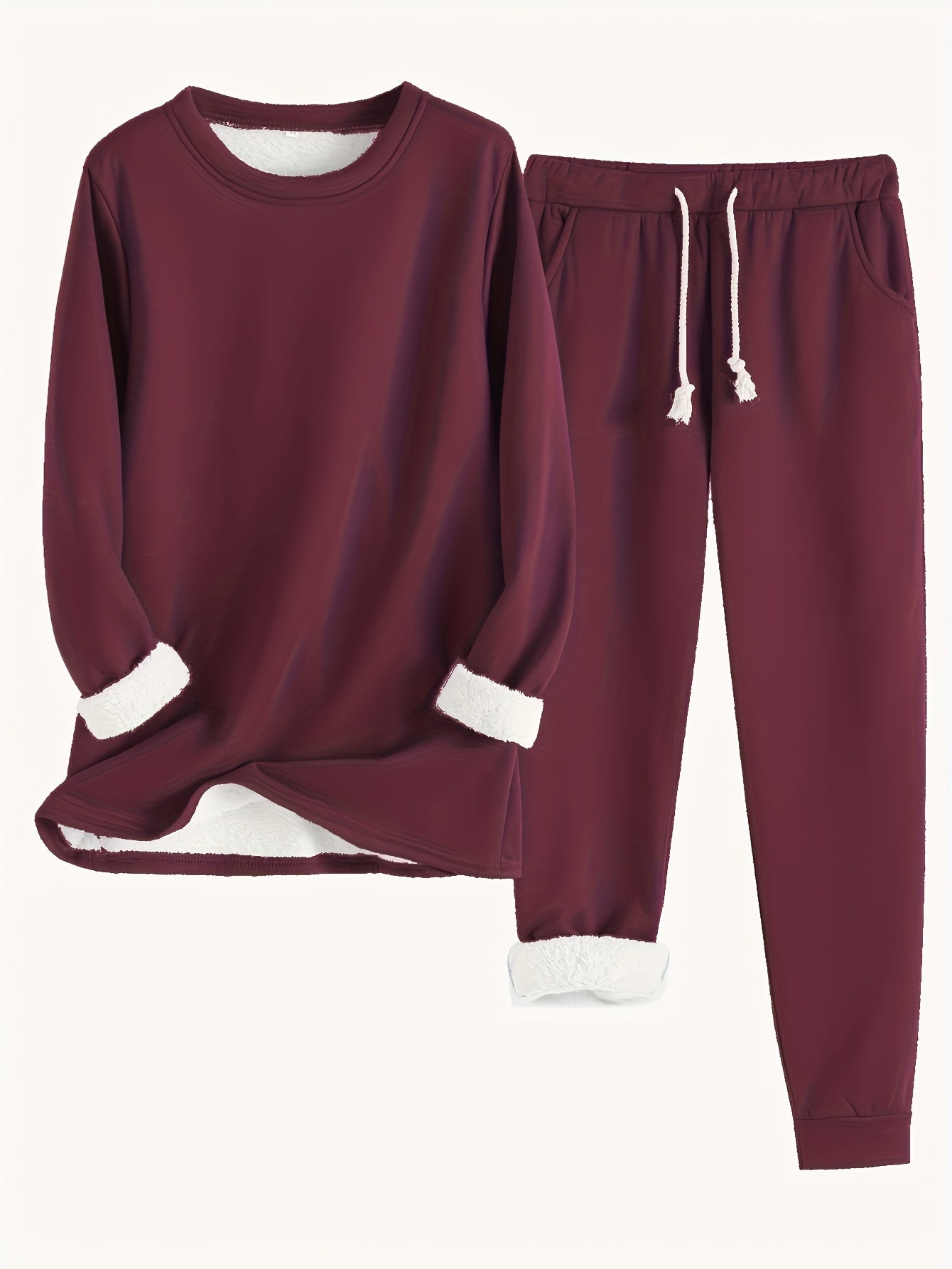 HAILEY | Fleece-lined set with tapered jogger pants