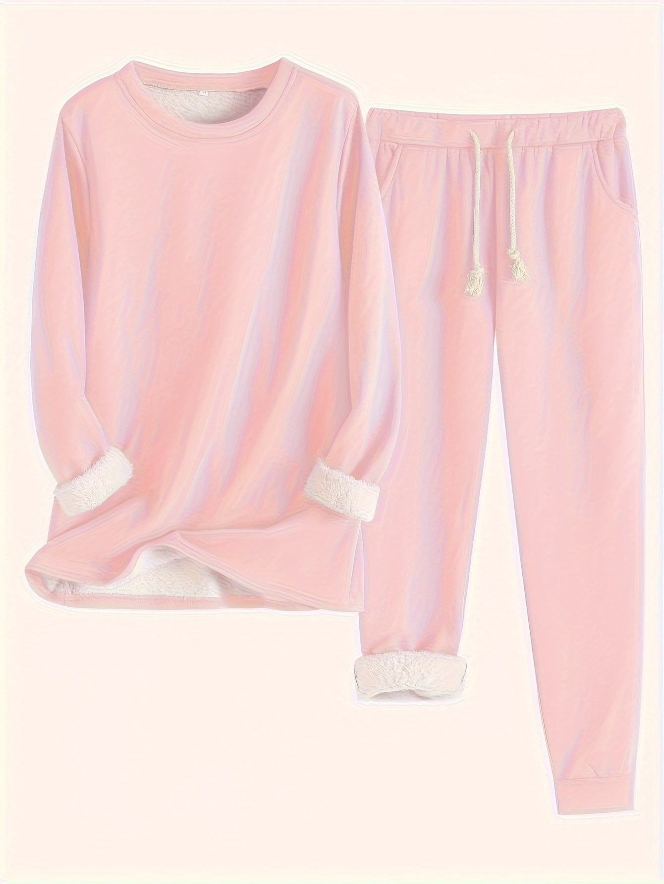 HAILEY | Fleece-lined set with tapered jogger pants