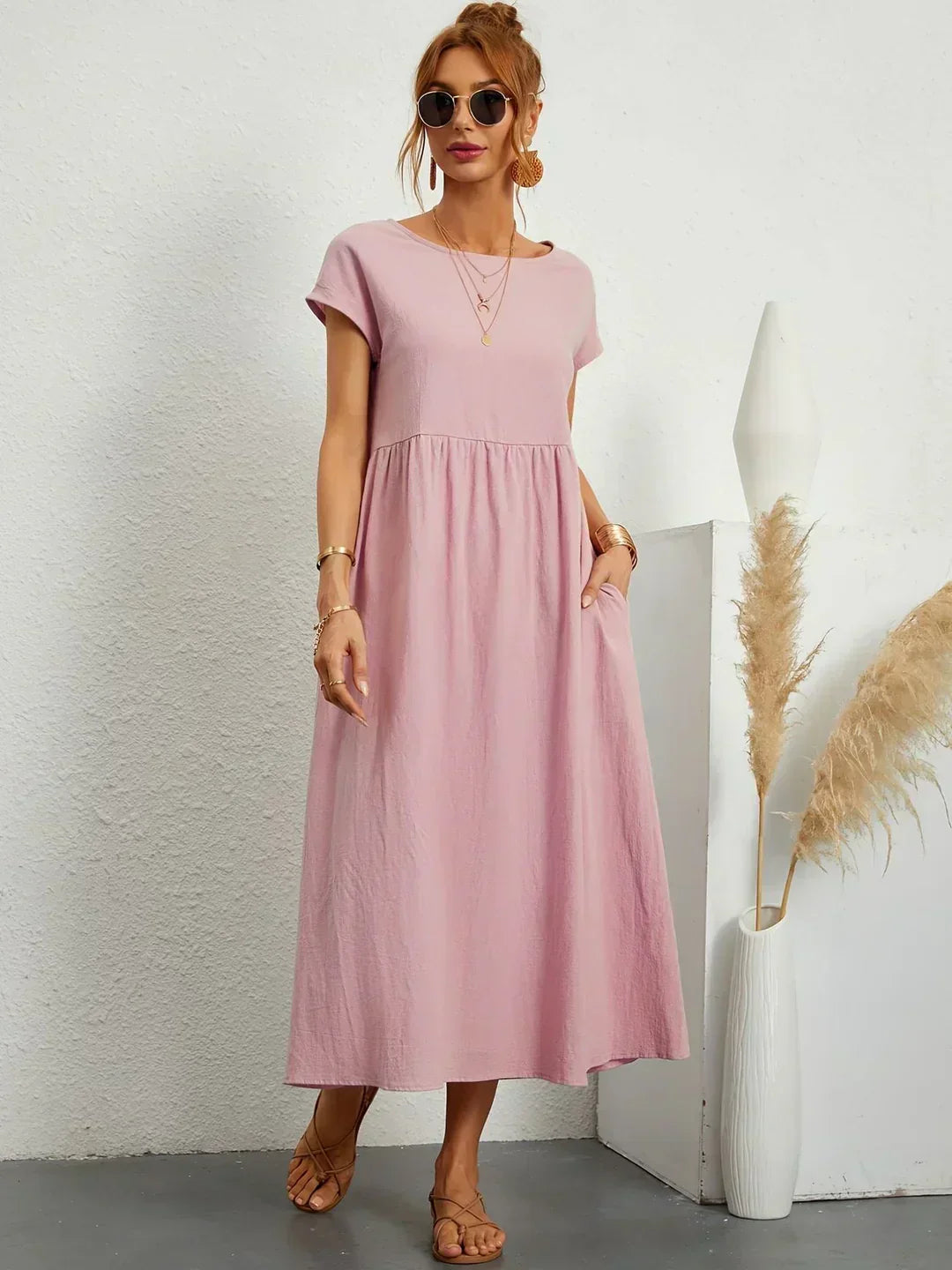 URSINA | Fluid midi dress with relaxed silhouette