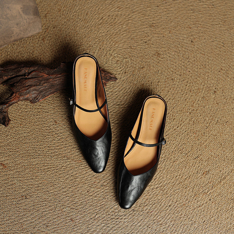 HARPER | Pointed-toe mules with buckle strap
