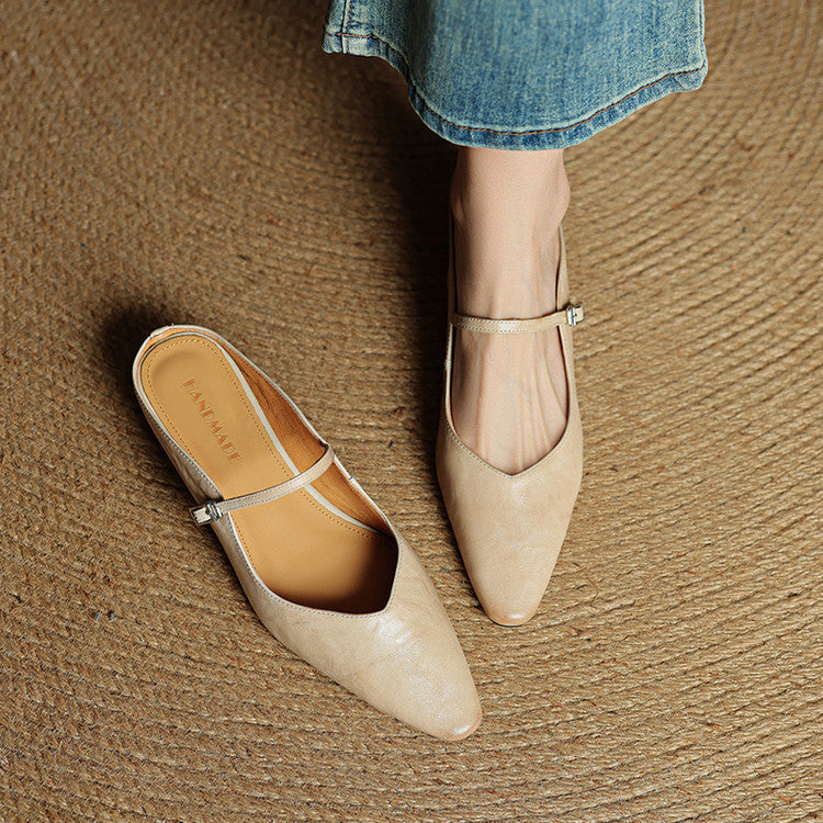 HARPER | Pointed-toe mules with buckle strap