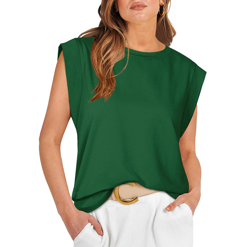 AUBREY | Breezy cap-sleeve top with scoop neck