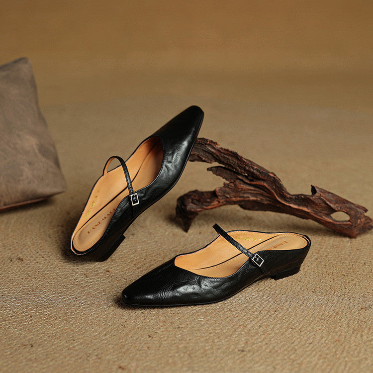 HARPER | Pointed-toe mules with buckle strap
