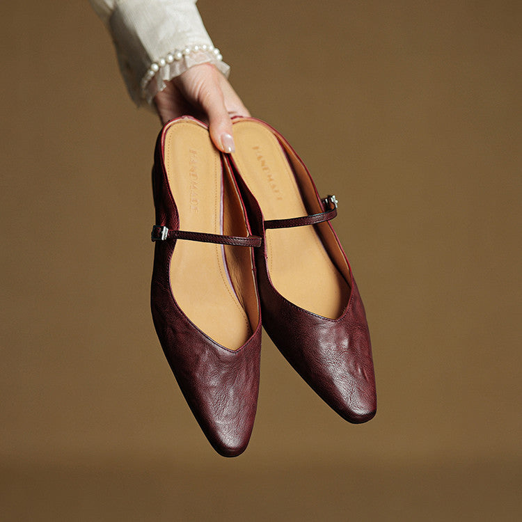 HARPER | Pointed-toe mules with buckle strap