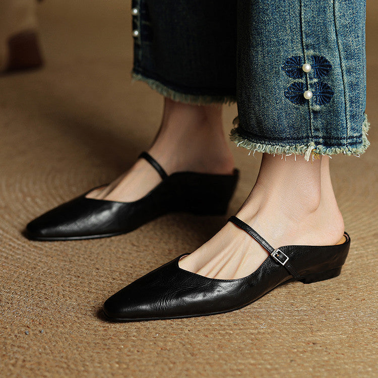 HARPER | Pointed-toe mules with buckle strap