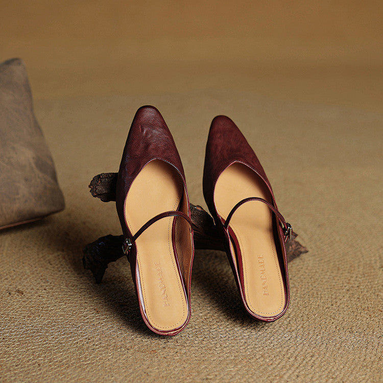 HARPER | Pointed-toe mules with buckle strap