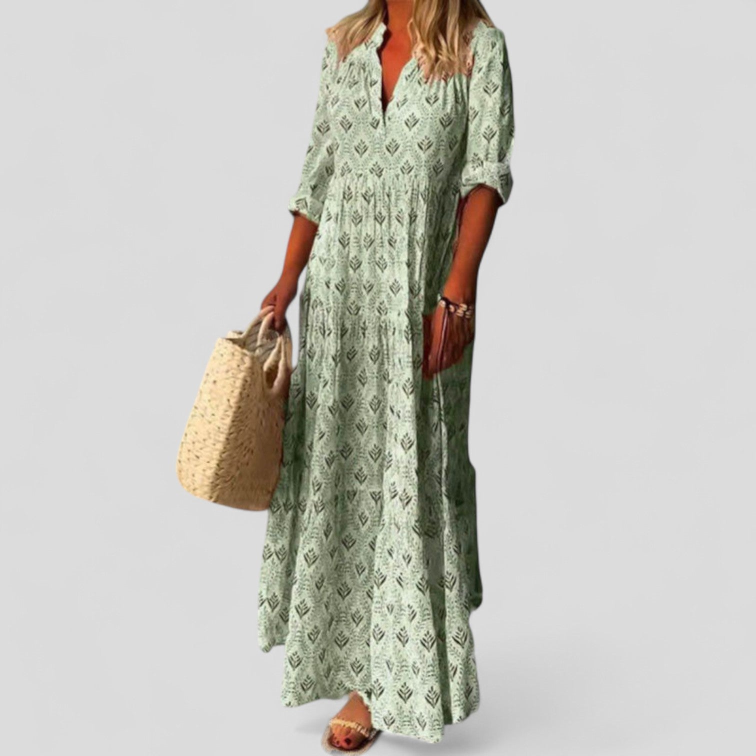 MARCIVINE | Relaxed maxi dress with roll-up sleeves