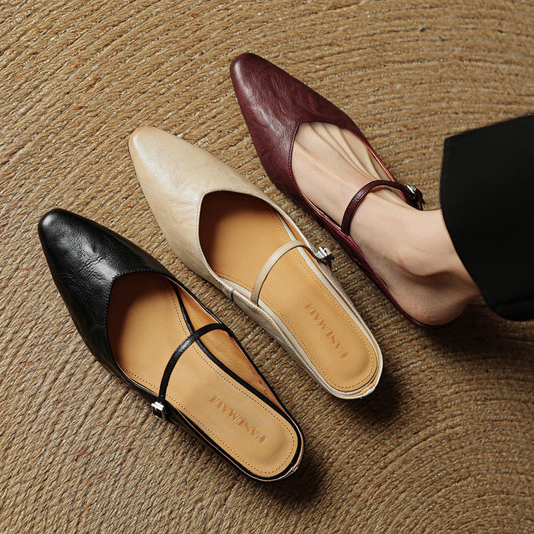 HARPER | Pointed-toe mules with buckle strap