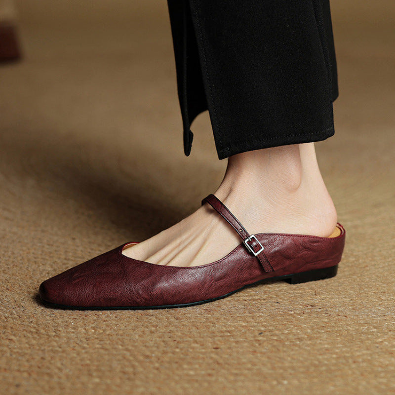 HARPER | Pointed-toe mules with buckle strap