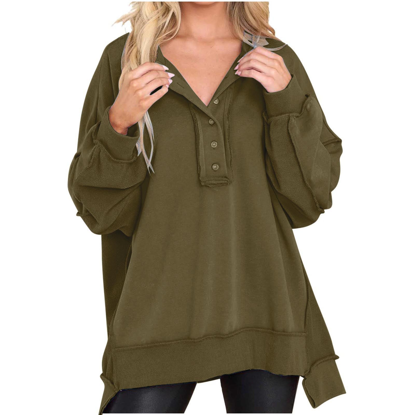 GABRIELLA | Oversized sweatshirt with quarter-button neck