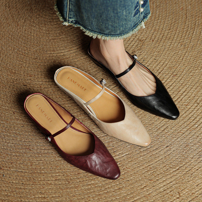 HARPER | Pointed-toe mules with buckle strap
