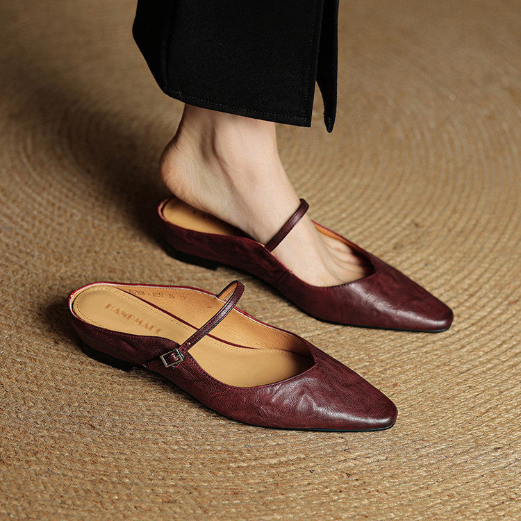 HARPER | Pointed-toe mules with buckle strap