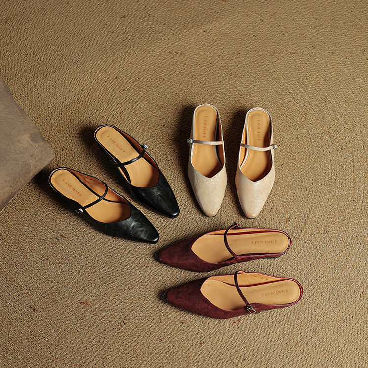 HARPER | Pointed-toe mules with buckle strap