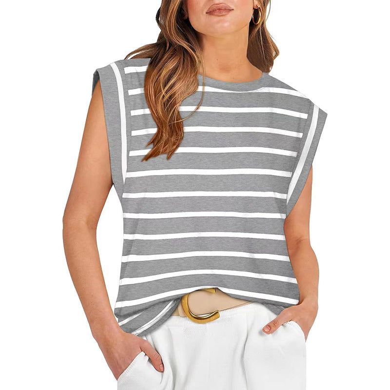 AUBREY | Breezy cap-sleeve top with scoop neck