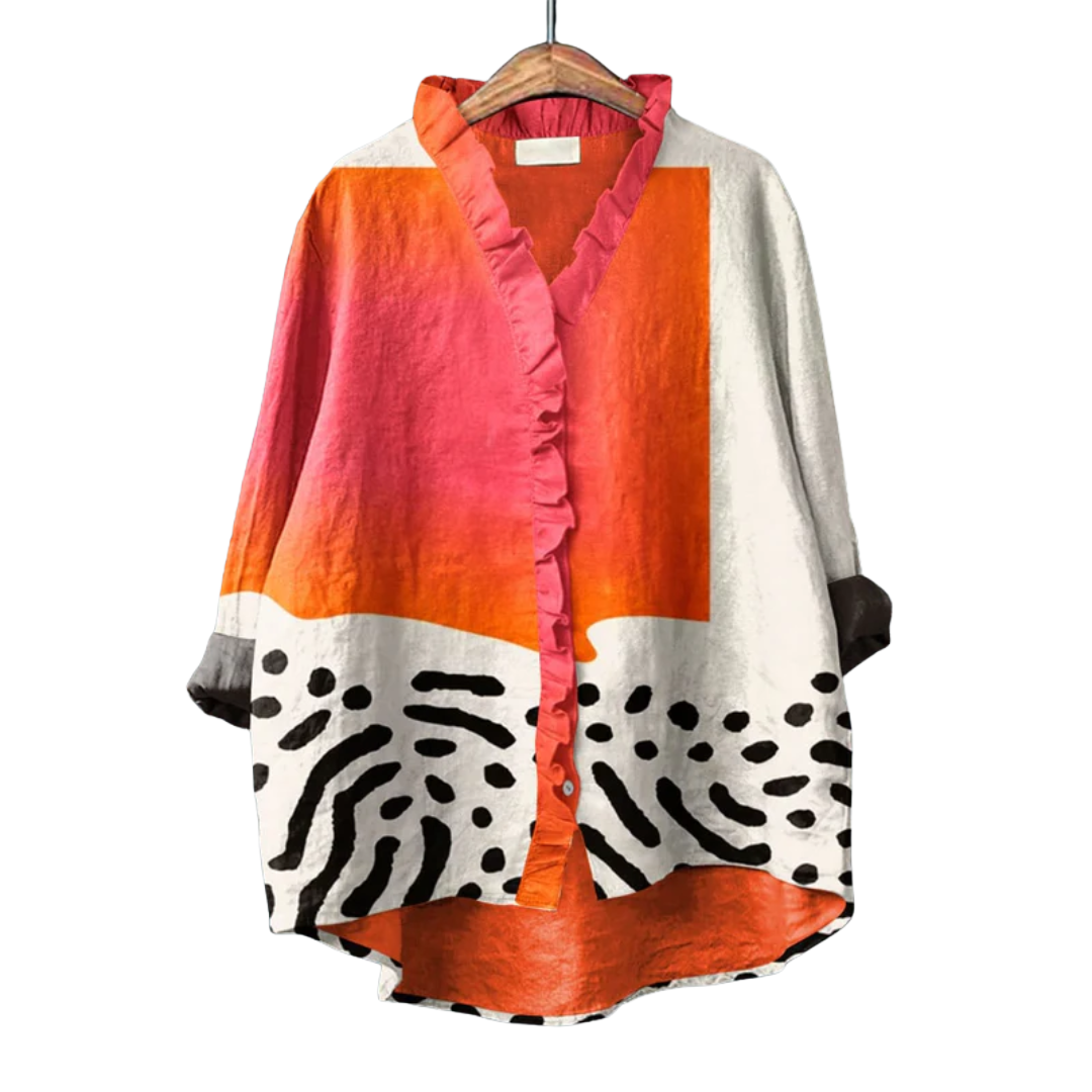 ROWENA | Printed blouse with artistic summer print