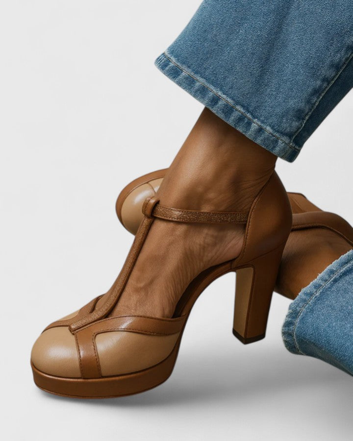NADIA | Satin-smooth pump with T-strap detail