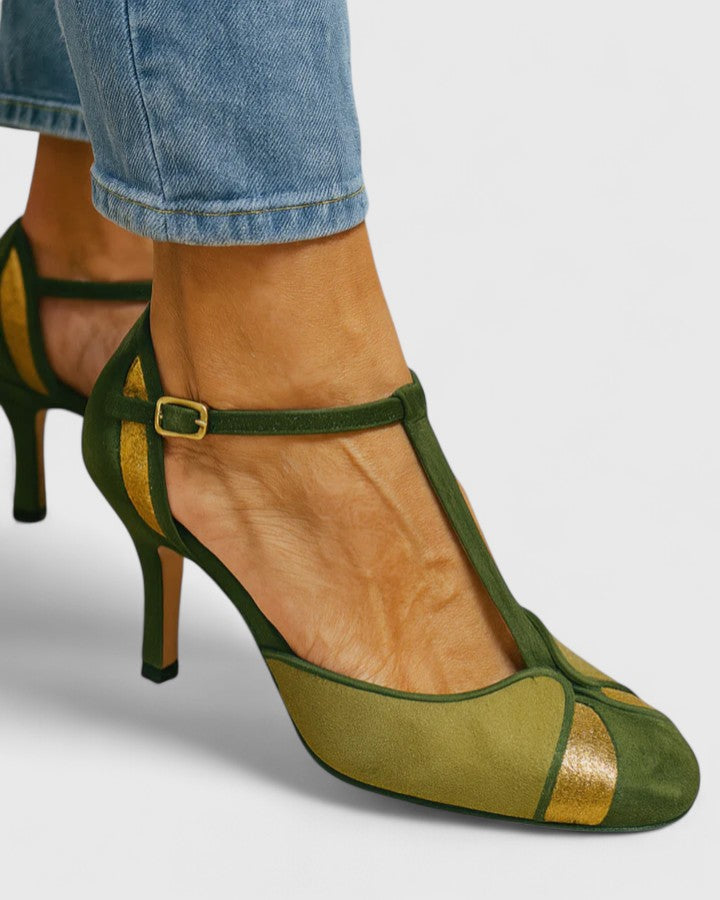 CORALISE | Evening heels with ankle strap and open toe