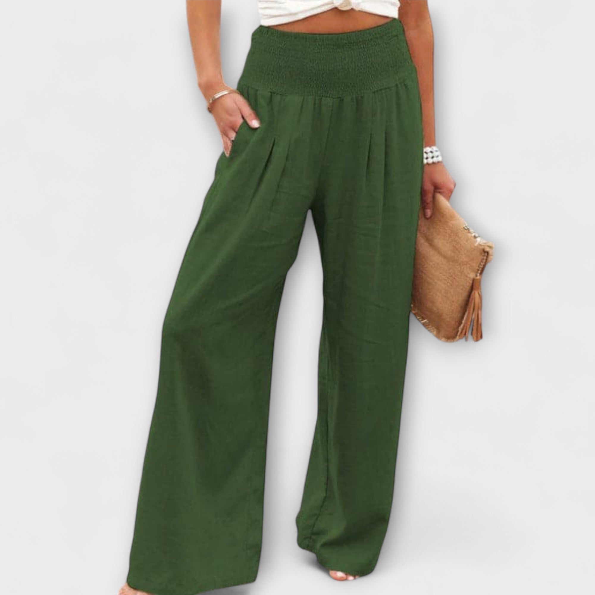 THEARYA | Wide-leg pants in soft-touch fabric