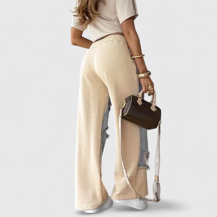 OLYVERRAH | Wide-leg sweatpants with distressed detail