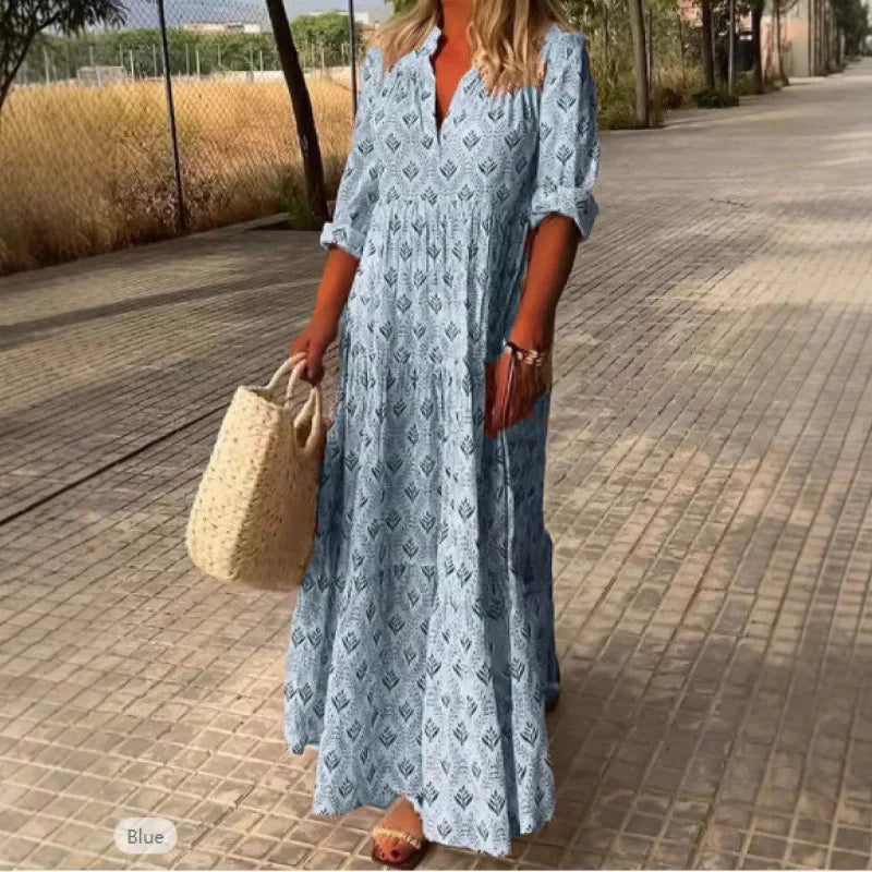 ARIANNA | Floral maxi dress with V-neckline